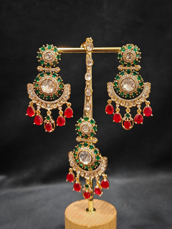 The Royal Dynasty Ruby Red & Green Necklace Set