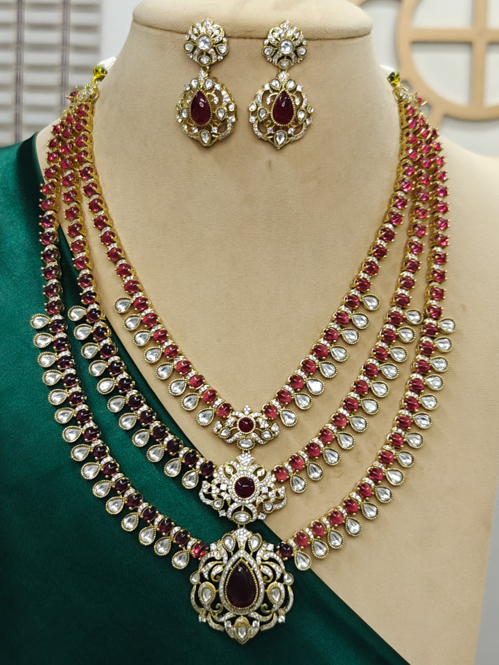 Devasena Red Necklace Sets