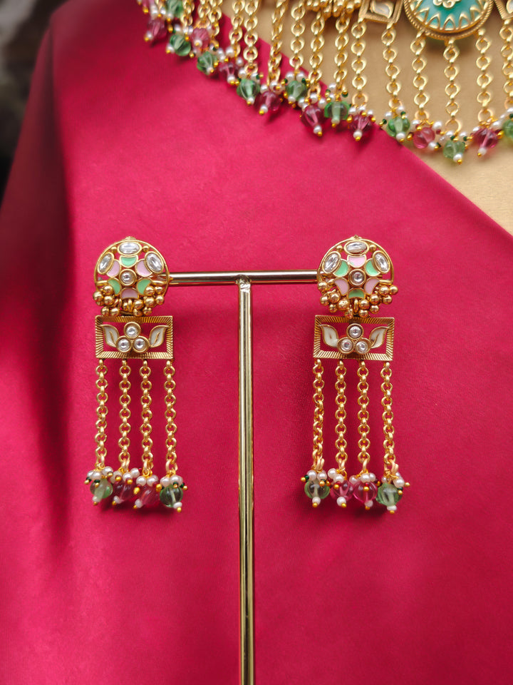 Shailaja Mint Pink And Green Necklace Set