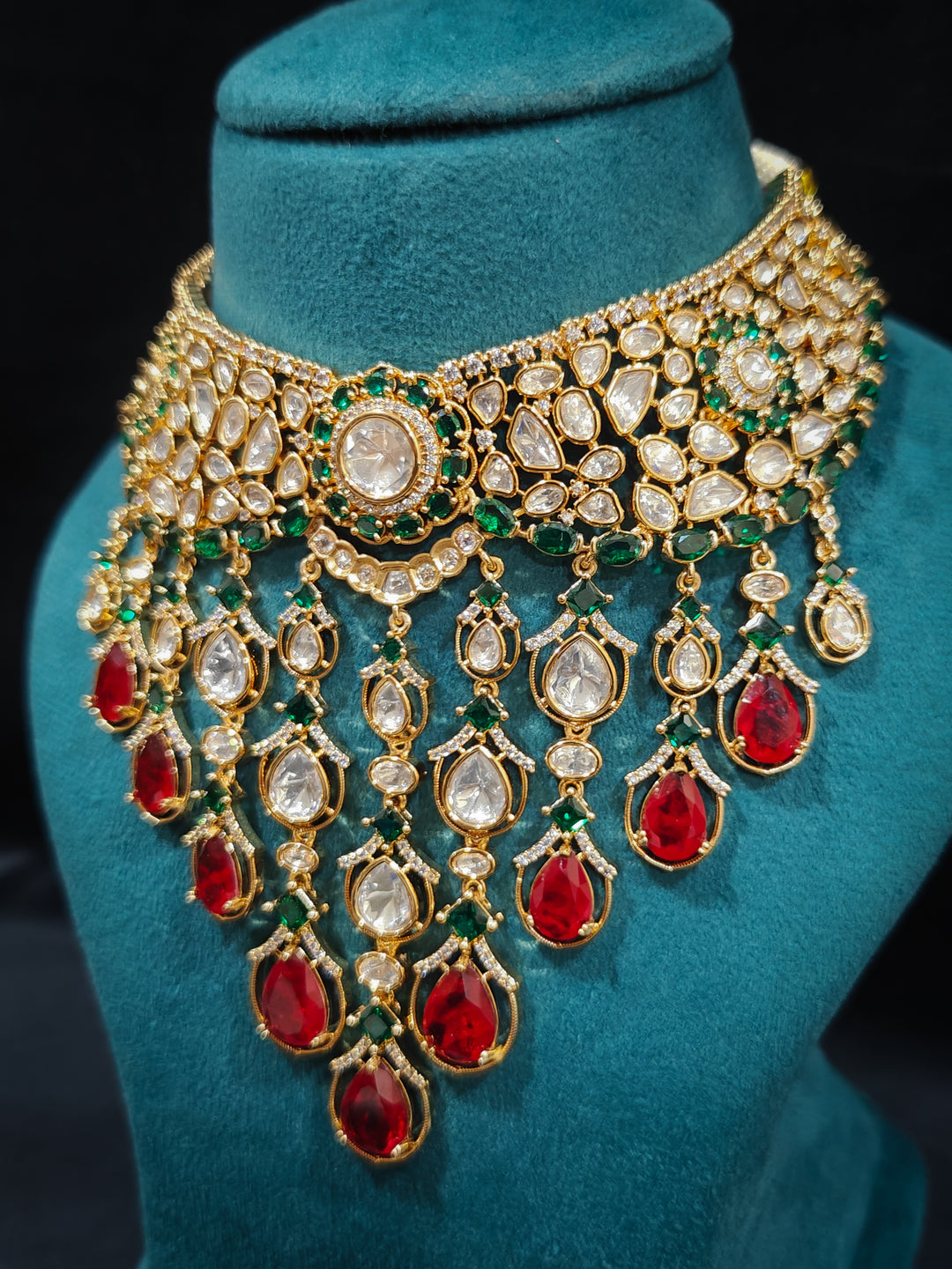 The Royal Dynasty Ruby Red & Green Necklace Set