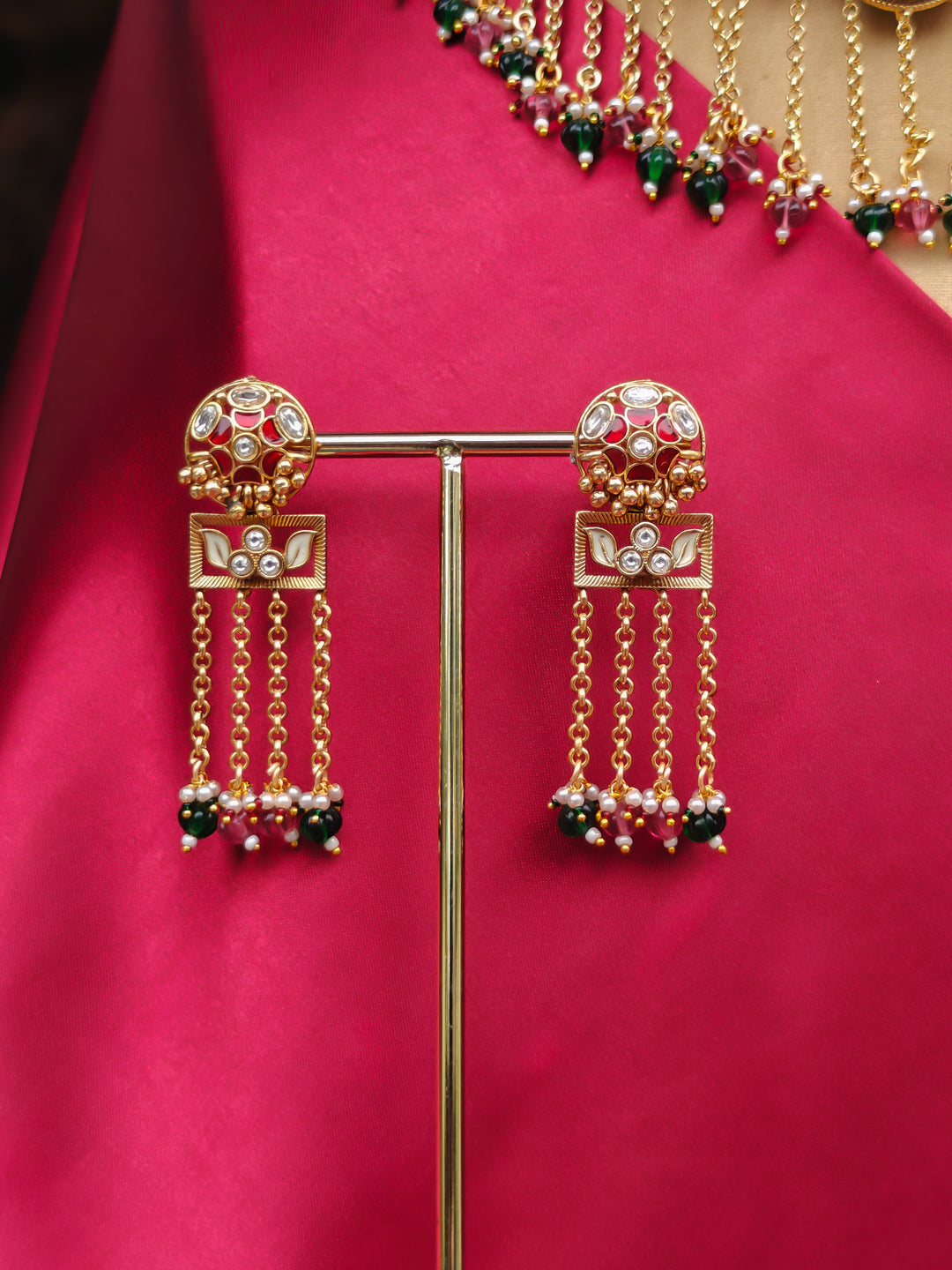 Shailaja Red And Green Necklace Set